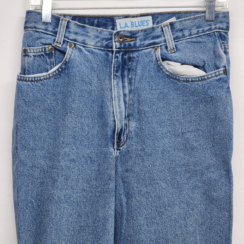 LA Blues Size 10 Denim Jeans Medium Wash Slim Fit 100% Cotton Classic Vtg Mexico